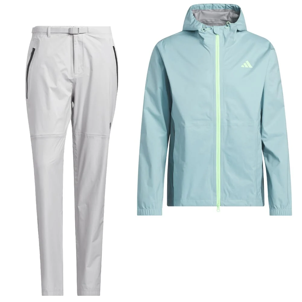 Adidas Rain.Rdy Ultimate365 Tour Climaproof Plus Waterproof Rain Suit Ton One Jacket Trousers