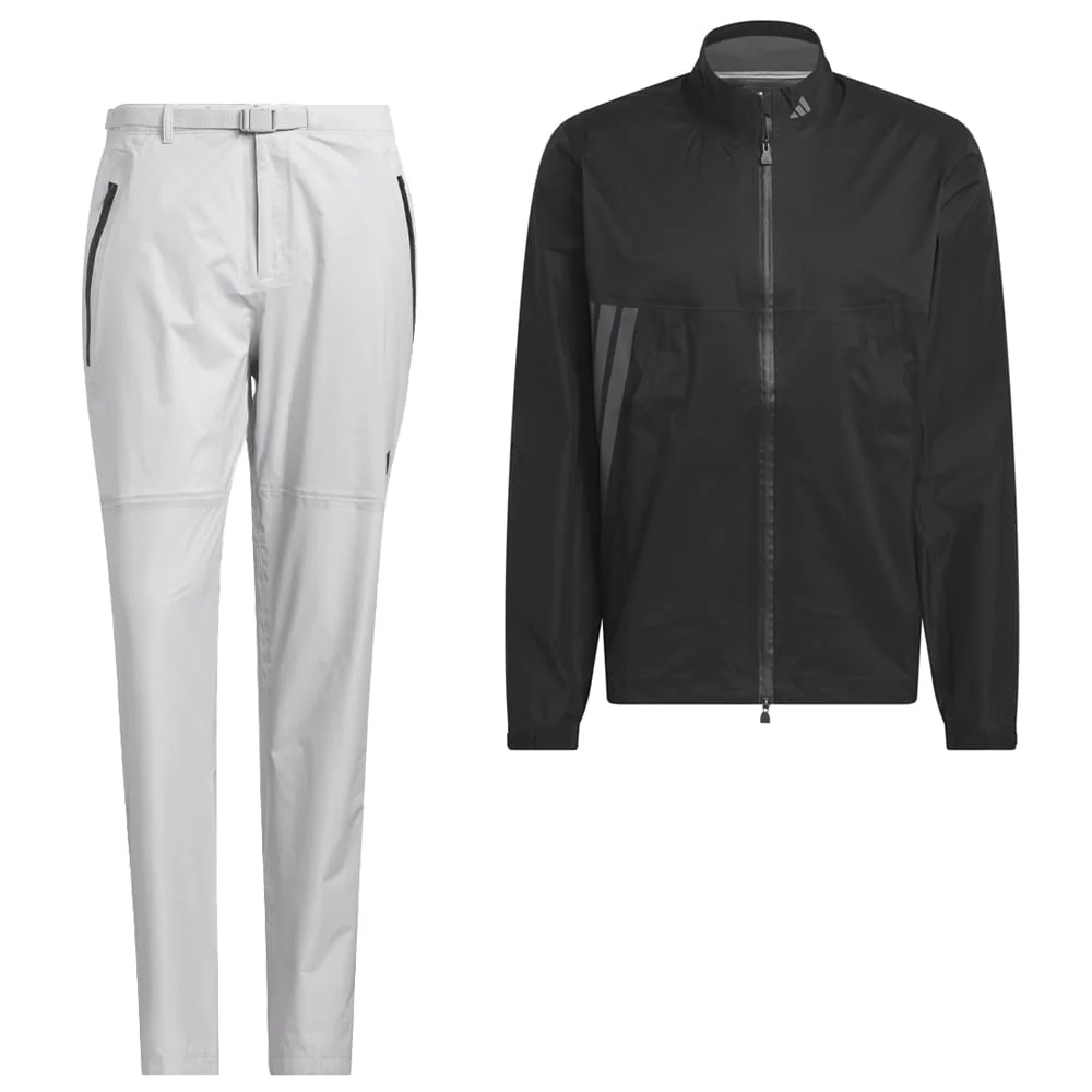 Adidas Ultimate365 Tour Climaproof Plus Waterproof Full Zip Rain Suit One Jacket Trousers