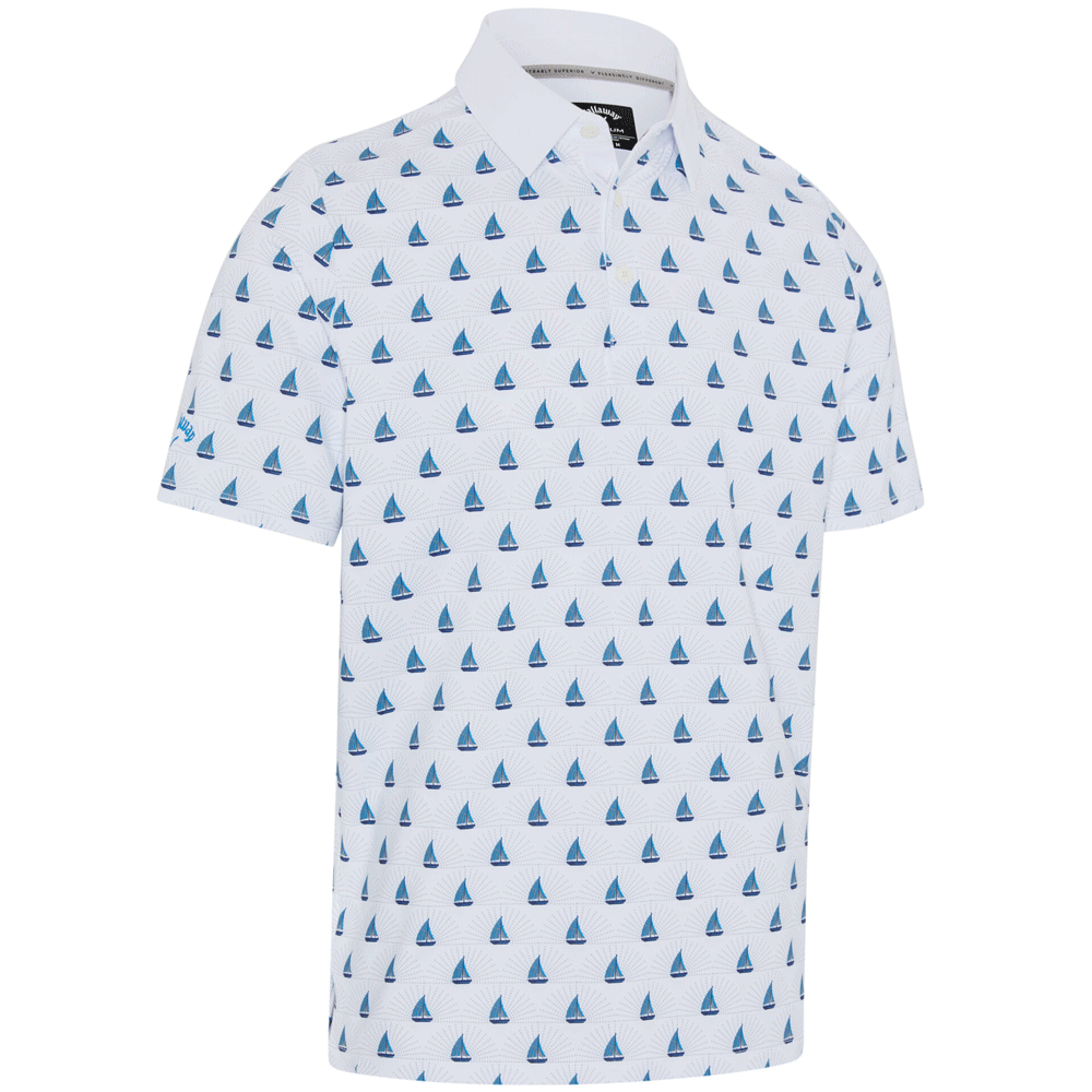 Callaway 2026 Sailboat Sunset Geo Print Polo