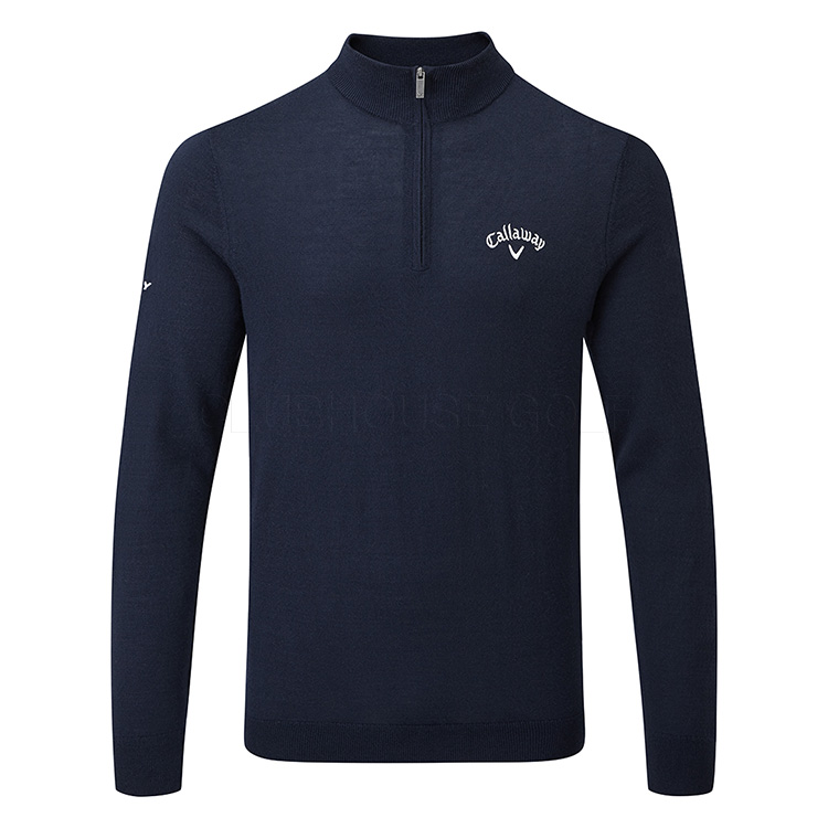 Callaway Blended Merino Zip Sweater Peacoat Cggf80m1