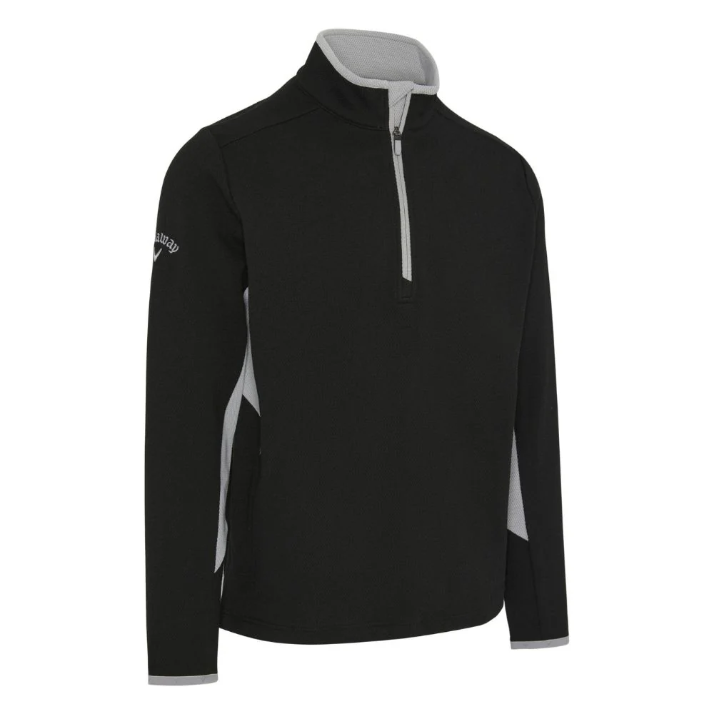 Callaway Clothing Blocked Zip Pullover 2025 Caviar