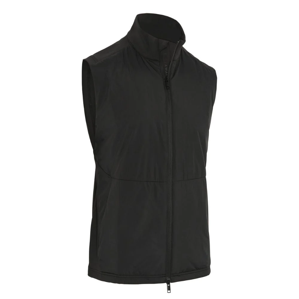 Callaway Clothing Mixed Media Full Zip Vest 2025 Caviar