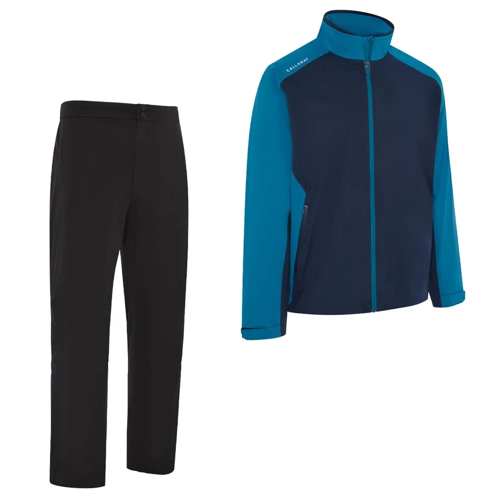 Callaway Stormlite Iii Waterproof Suit Sapphire Caviar Trousers Short Jacket
