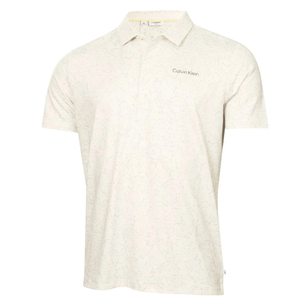 Calvin Klein Abstract Watercolour Printed Polo Ckms25938 Turtledove