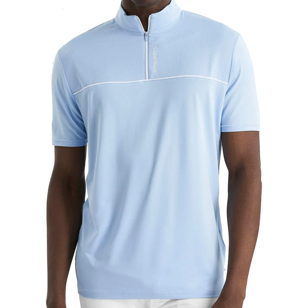 Calvin Klein Grange Mock Neck Polo Bluebell