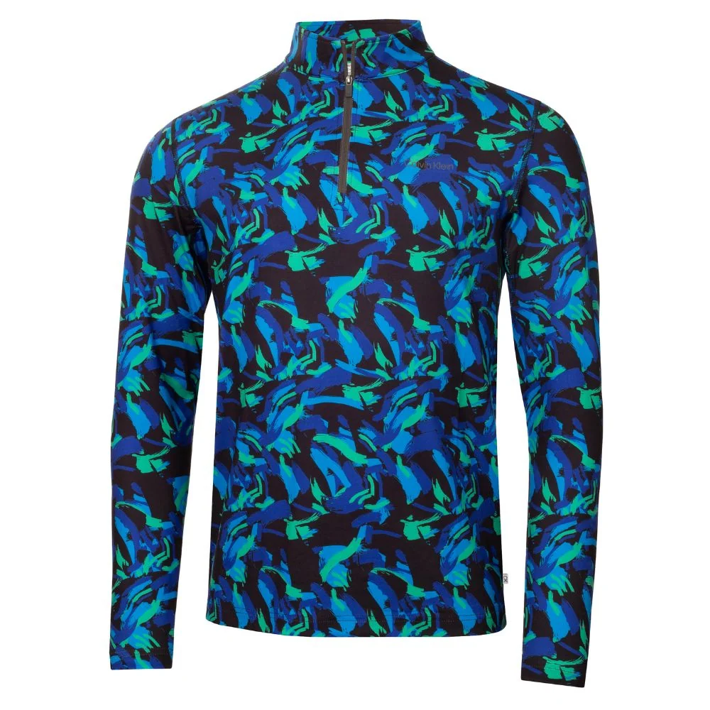 Calvin Klein Newport Zip Pullover Top 2025 Brushstroke Print