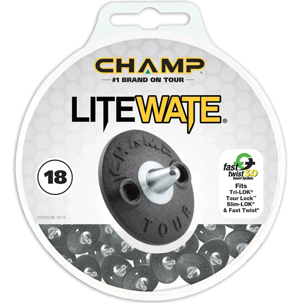 Champ LITE WATE GOLF SPIKES - FAST TWIST X 18 PACK +FREE SPIKE WRENCH