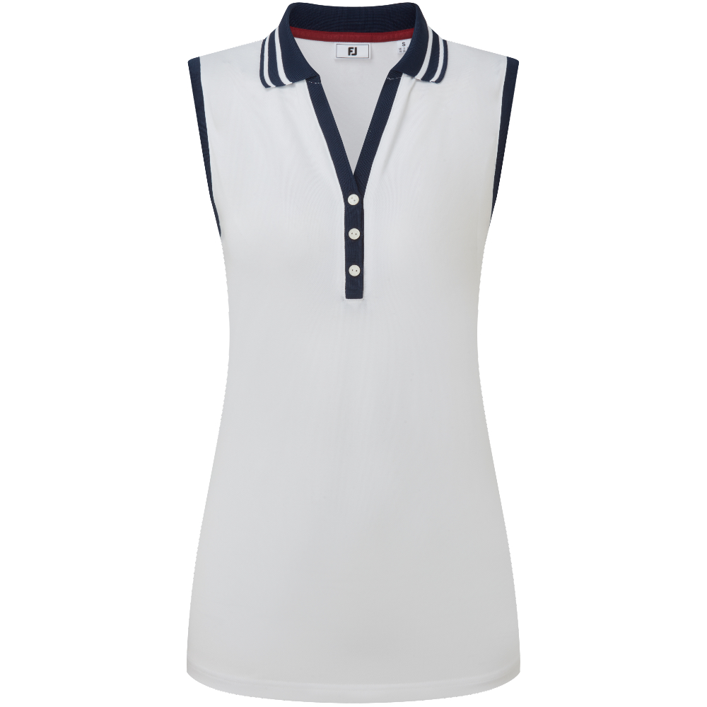 Footjoy 2026 Contrast Rib Knit Sleeveless Polo