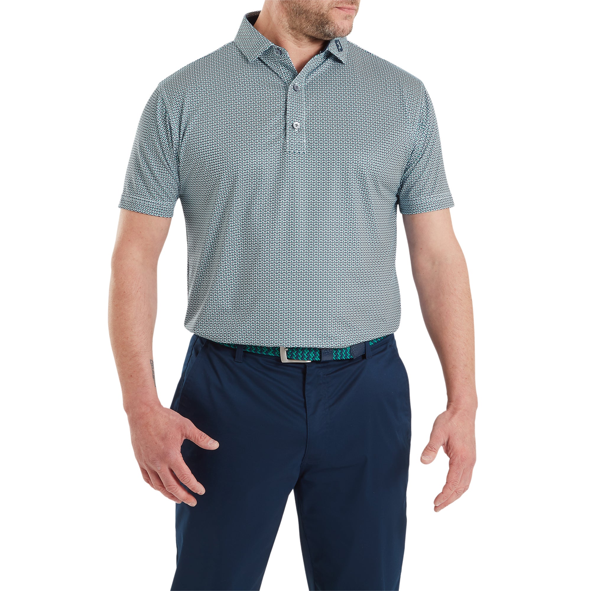 FootJoy Fj Flag Print Lisle Polo