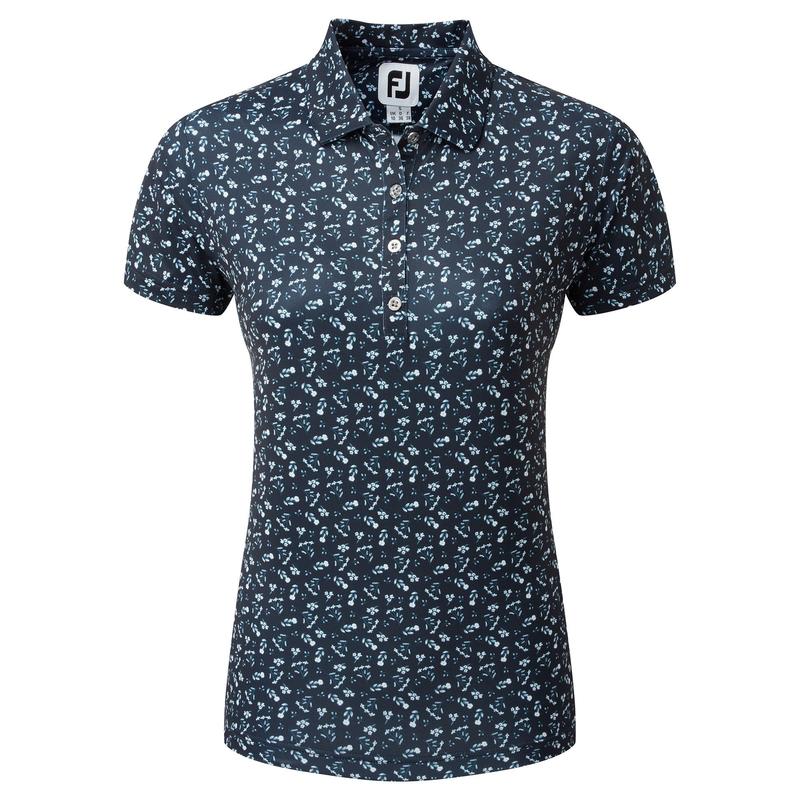 Footjoy Floral Print Lisle Polo Ladies
