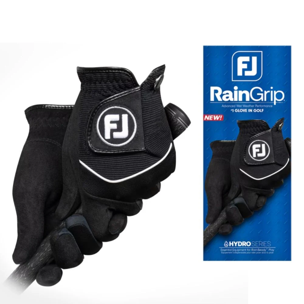 FootJoy Men's RainGrip Golf Gloves Pair - 66083E-001 - M/L