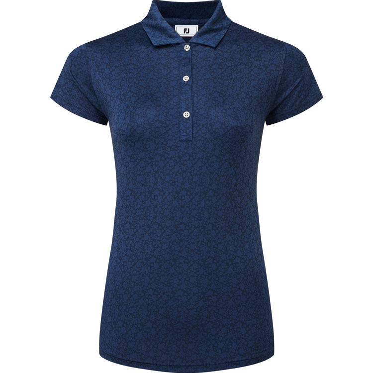 FootJoy Painted Floral Cap Sleeve Lisle Polo Ladies