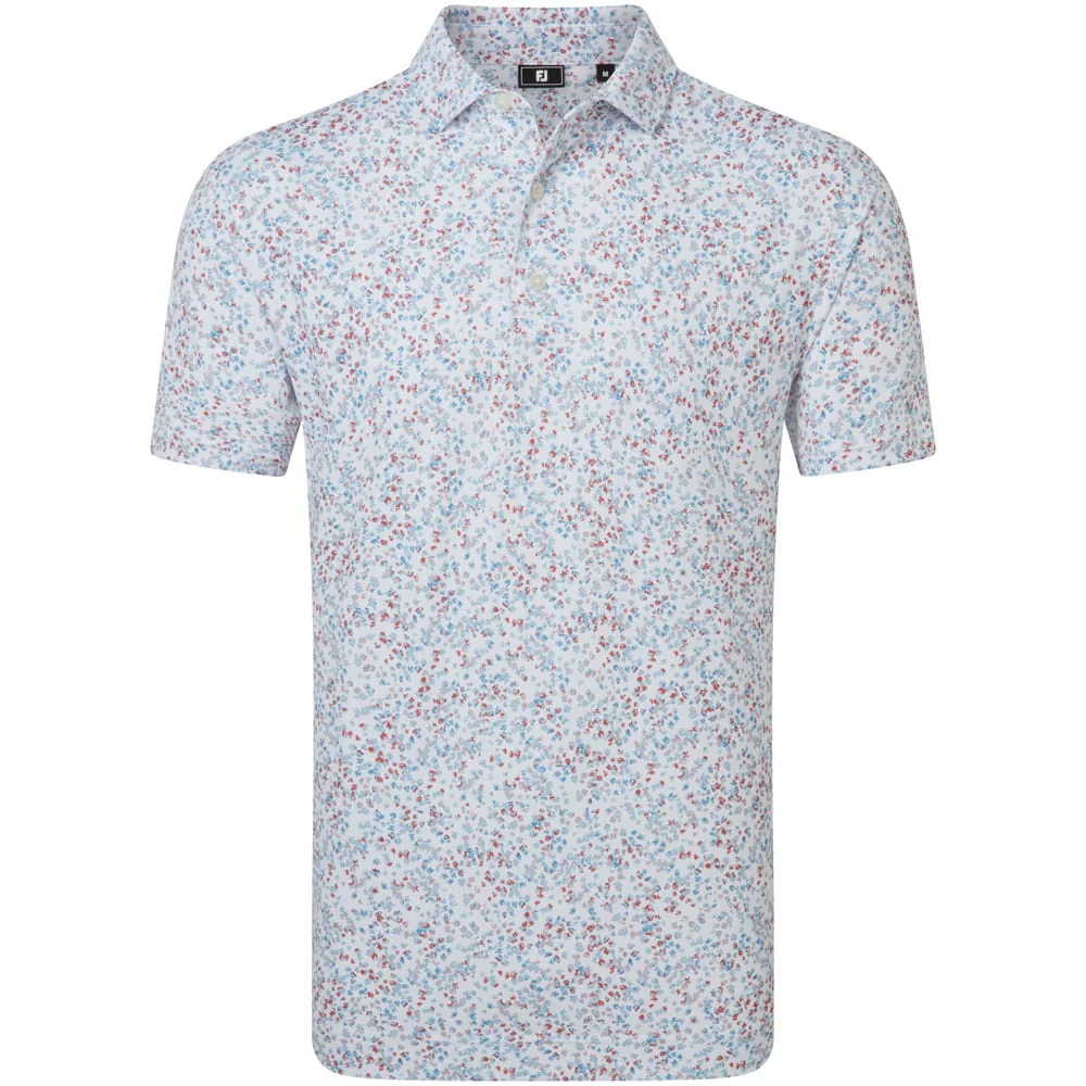 Footjoy Watercolour Floral Print Pique Polo