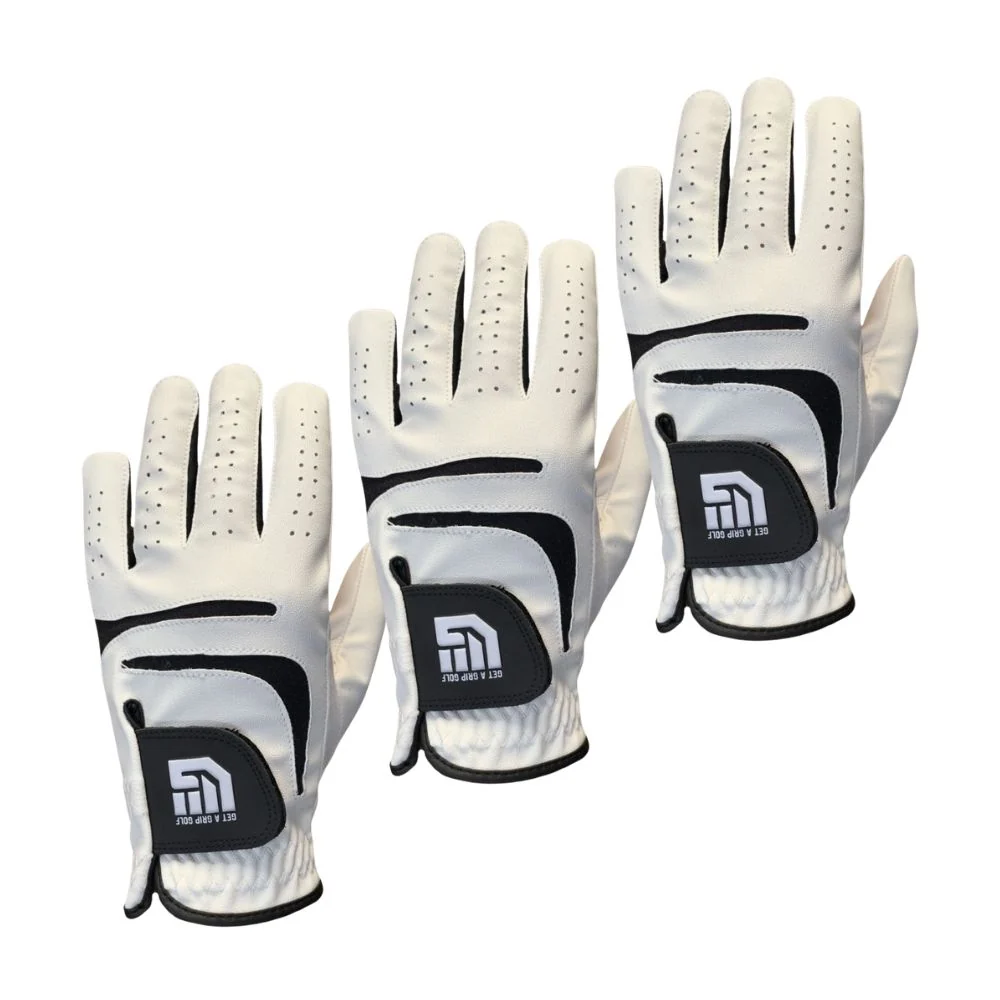 Get A Grip Golf Get A All Weather Leather Glove - 3 Pack - Left Hand (Right Handed Golfer) / L
