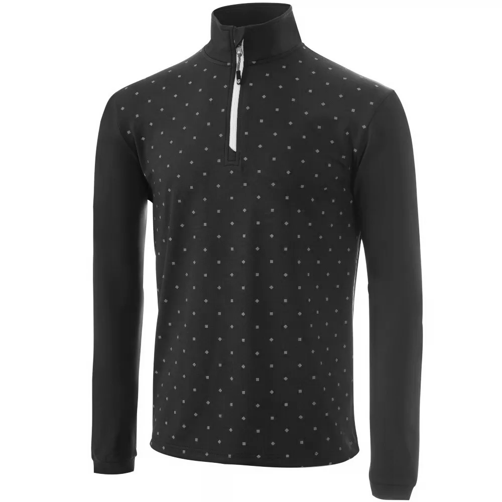 Island Green Dot Print Zip Midlayer