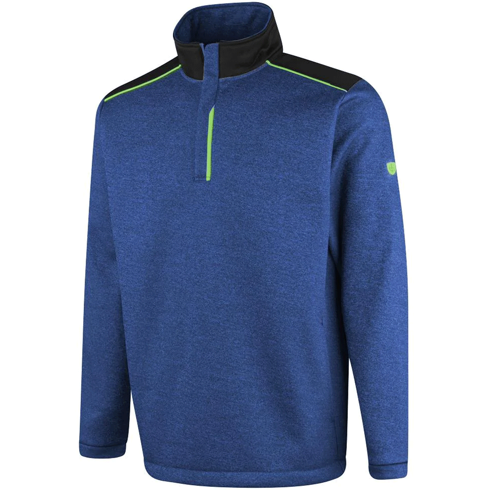 Island Green Seam Pockets Zip Pullover