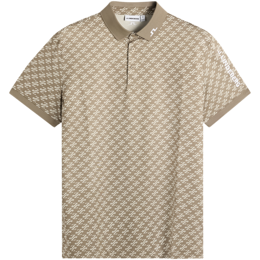 J Lindeberg 2026 Tour Tech Print Polo Cardi Jacquard Brindle