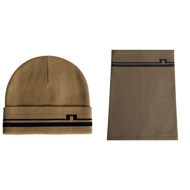 J.Lindeberg Barney Beanie Sora Gaitor Gift Set Brindle