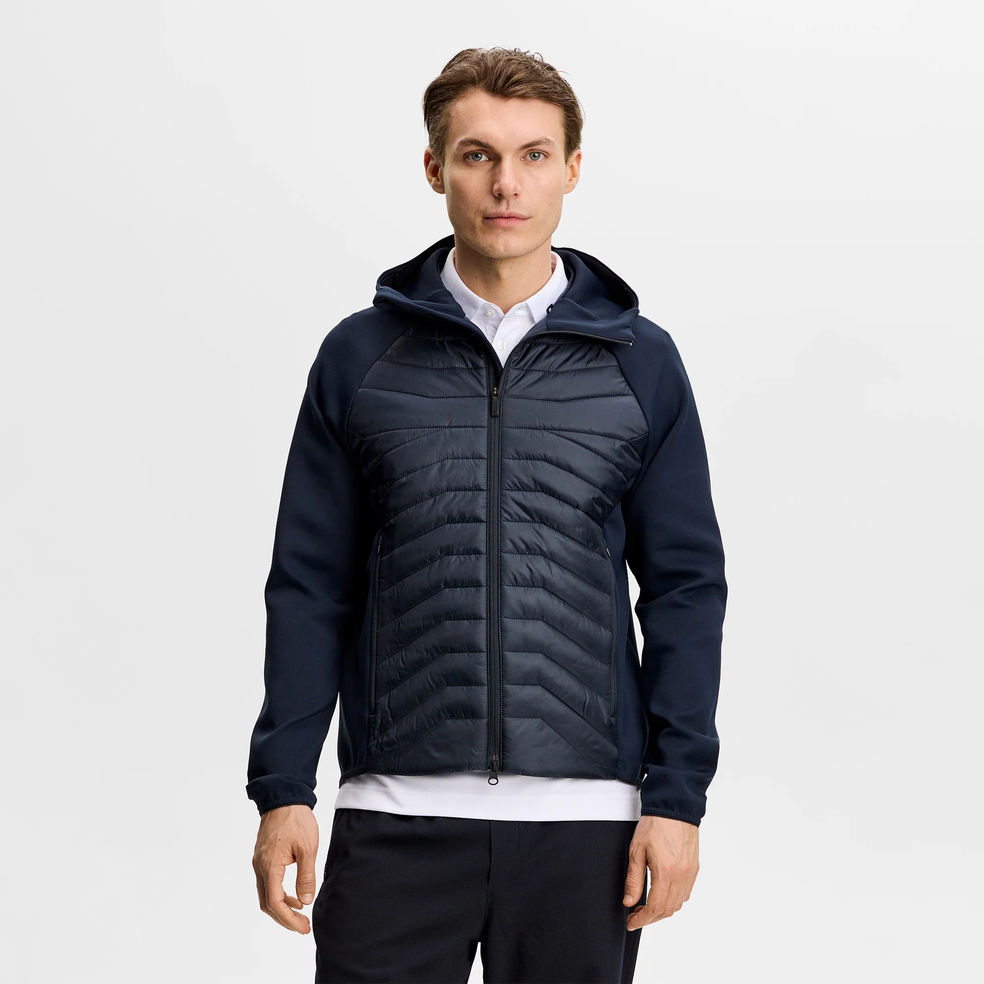 J.Lindeberg Heyden Quilt Hood Jl Large Hybrid
