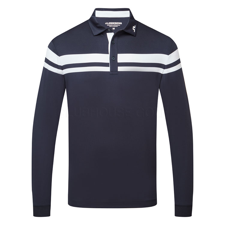 J.Lindeberg Kenny Long Sleeve Stripe Polo Jl Gmjt16832