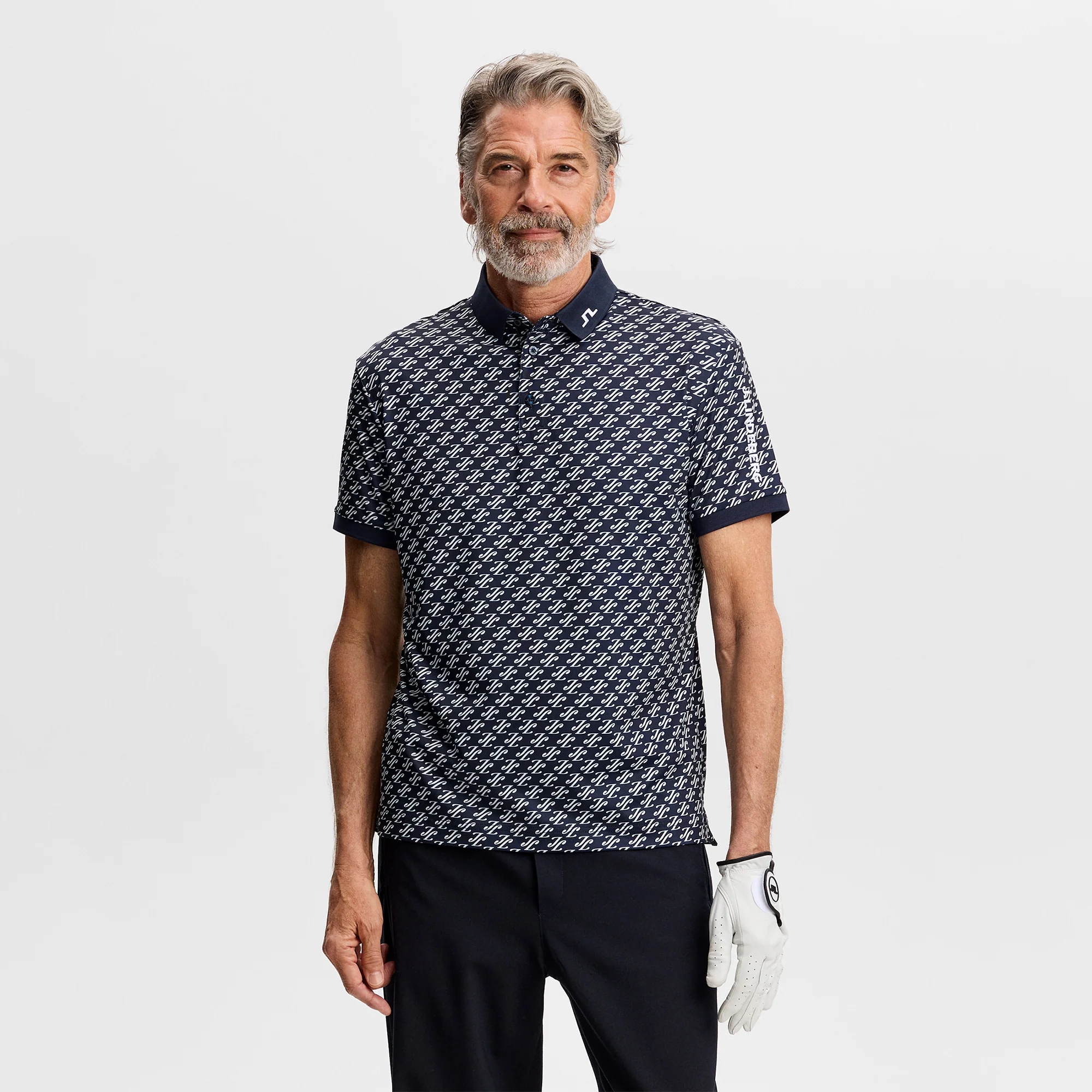J.Lindeberg Tour Tech Print Polo Bunker Fade Set 2x