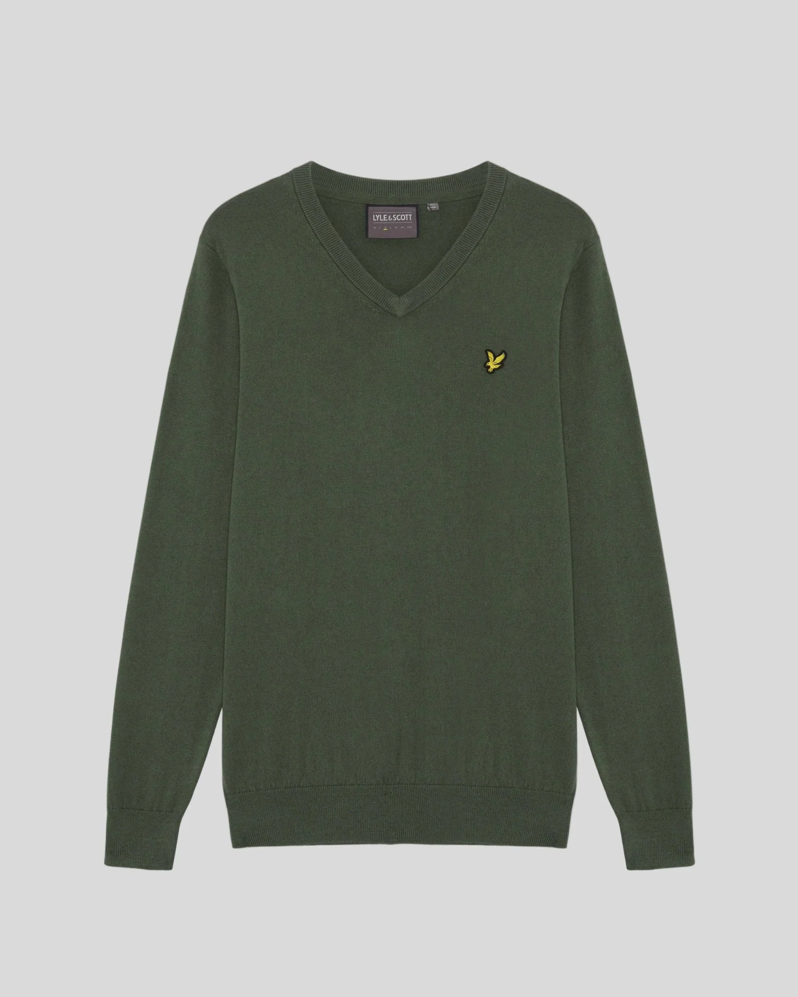 Lyle & Scott Cotton Blend V Neck Jumper Cactus