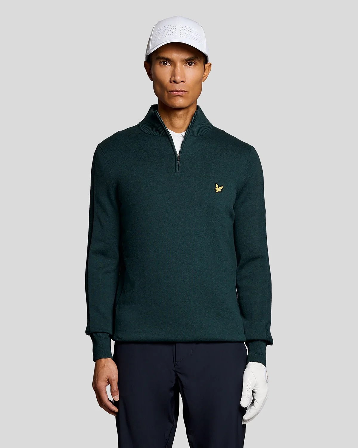 Lyle & Scott Cotton Blend Zip Jumper In