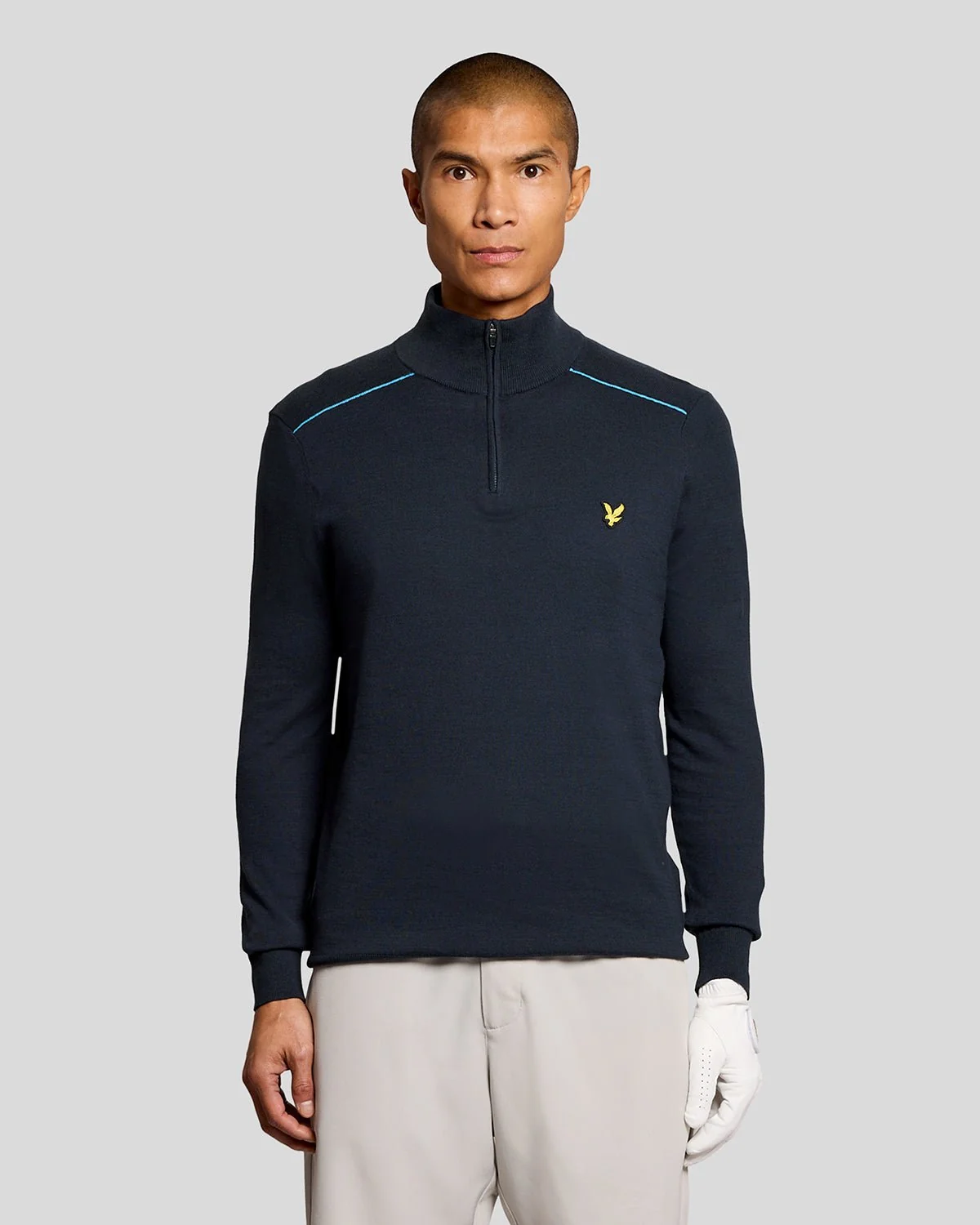 Lyle & Scott Cotton Tipped Zip Jumper In