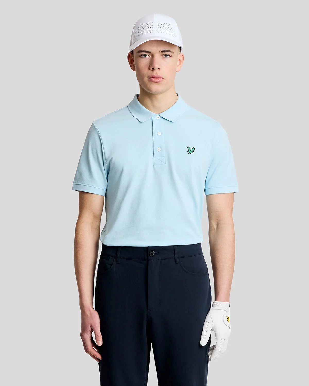 Lyle & Scott Eagle Cotton Polo In Sea Breeze