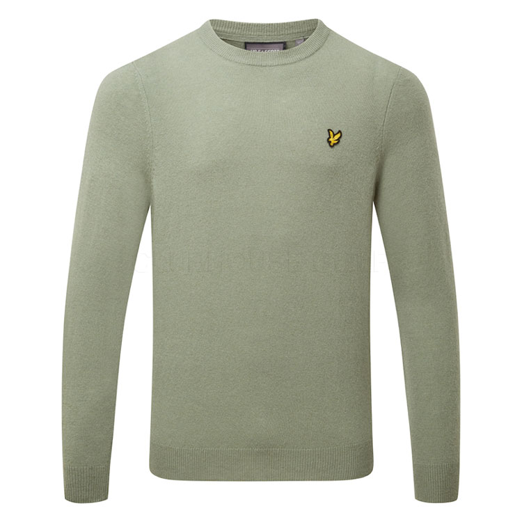 Lyle & Scott Lambswool Crewneck Sweater Sage Leaf Kn2290g X931