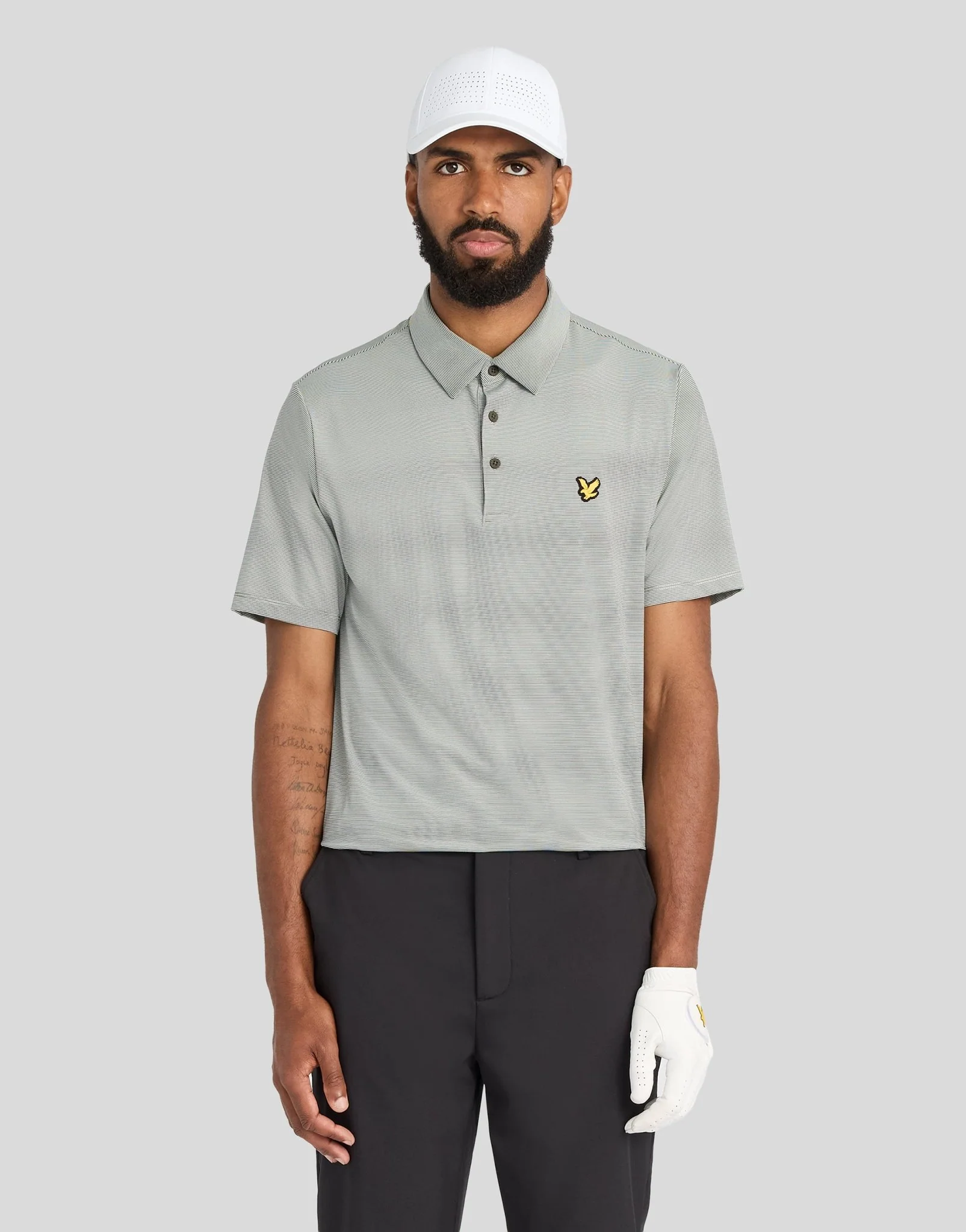 Lyle & Scott Microstripe Technical Polo Cactus Soft Grass