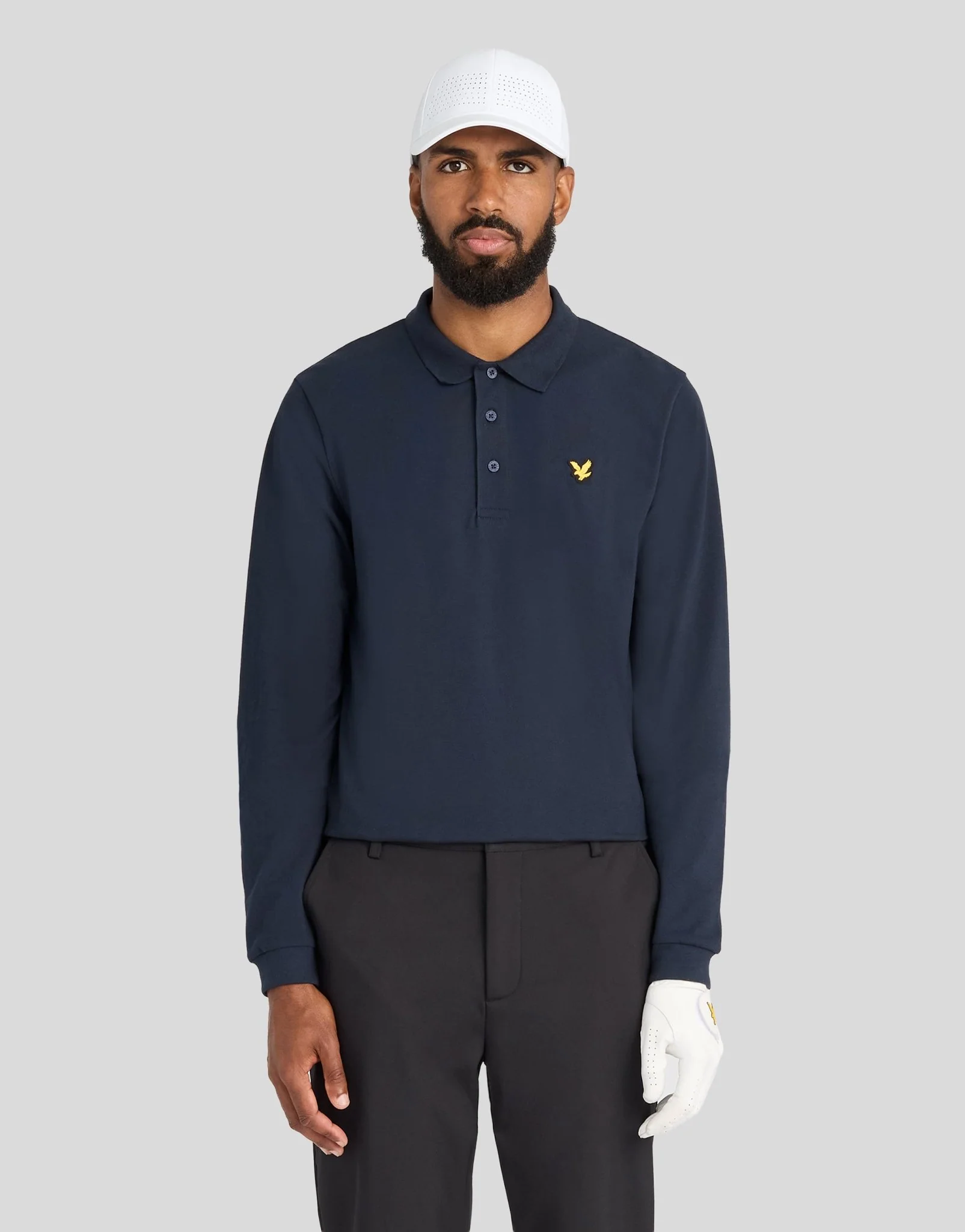 Lyle & Scott Technical Long Sleeve Polo Dark