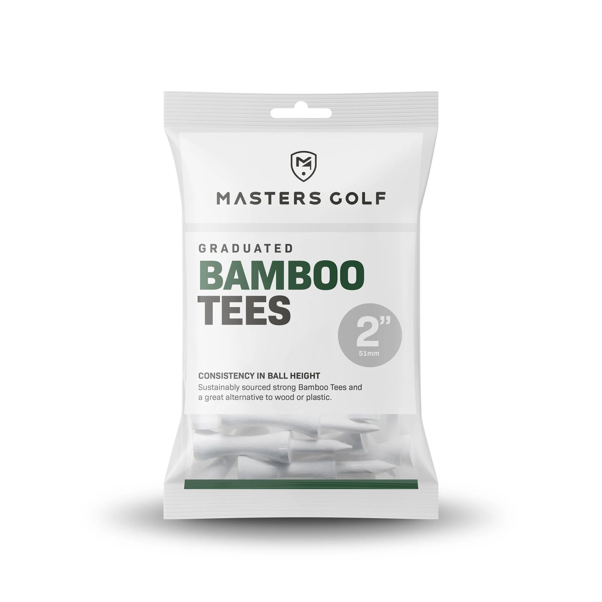 Masters Golf Bamboo Graduated Castle Tees - 2"