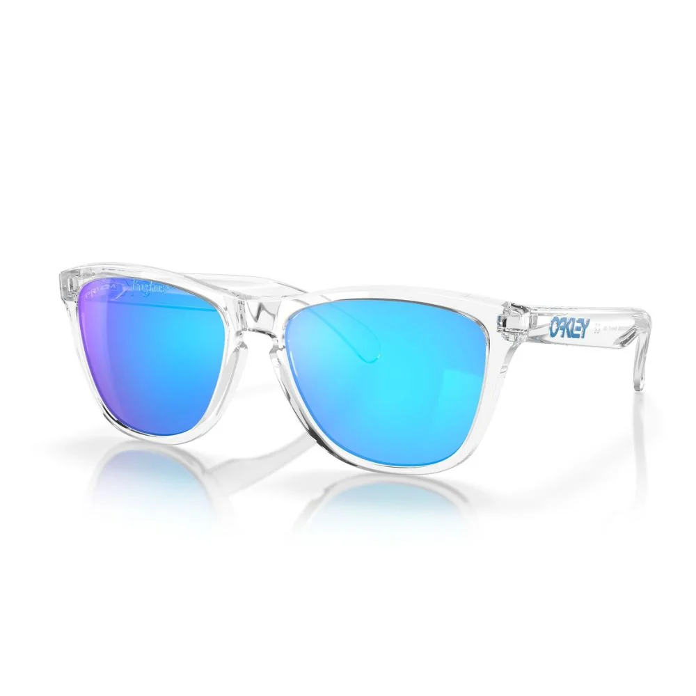 Oakley Frogskins Sunglasses - Crystal Clear w/ Prizm Sapphire - Crystal Clear w/ Prizm Sapphire