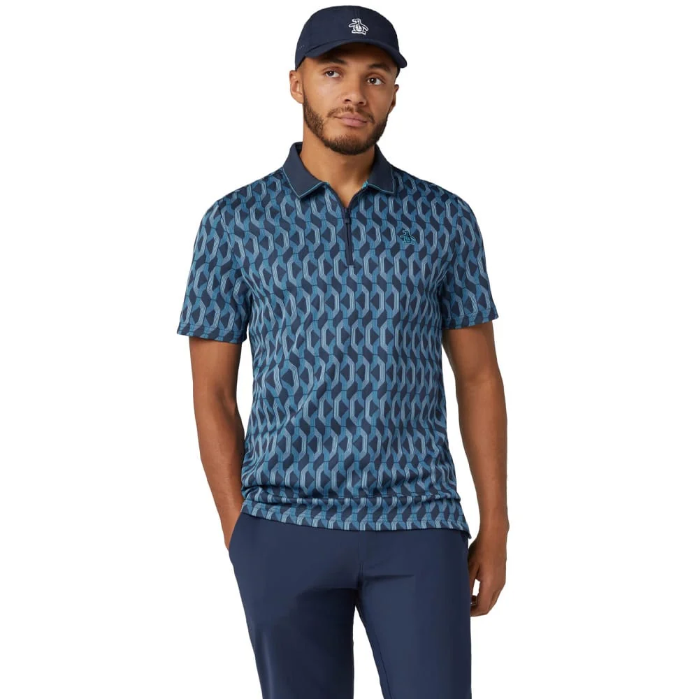 Original Penguin All Over Yd Jacquard Colour Block Polo