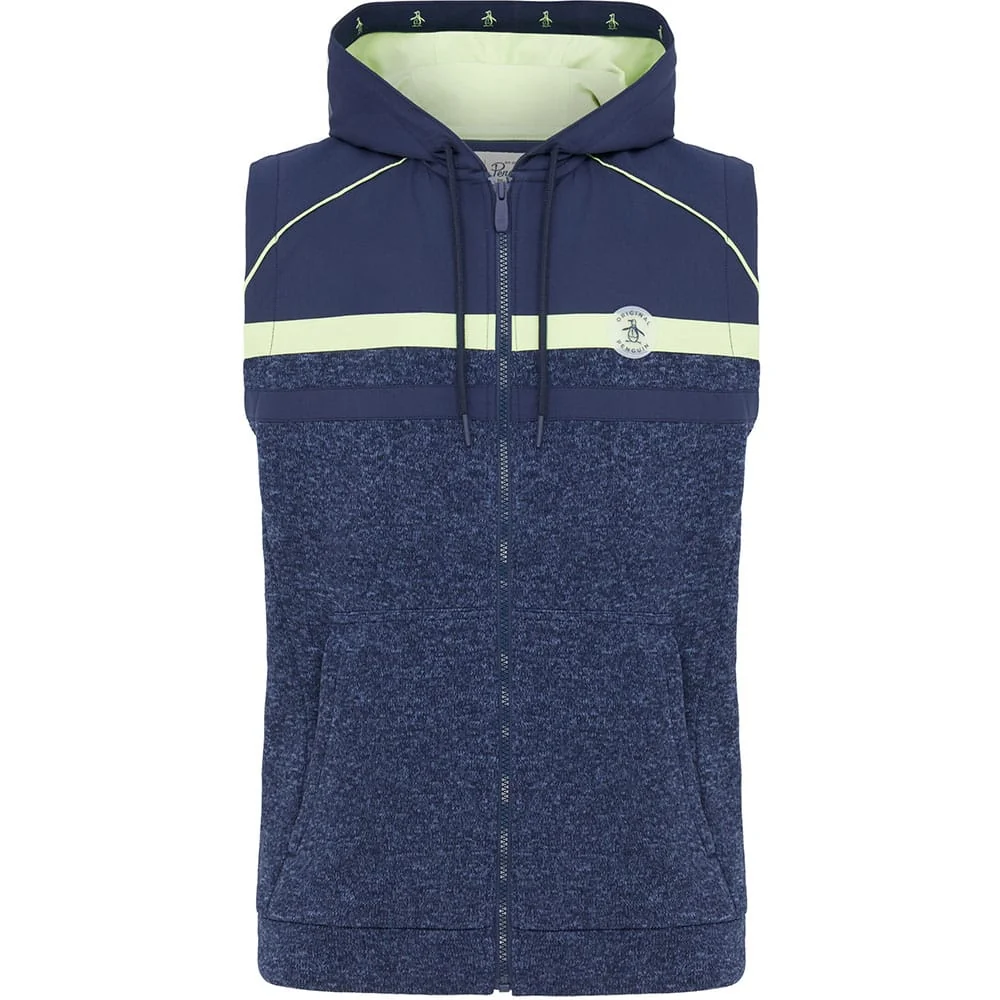Original Penguin Full Zip Heritage Mixed Media Hoodie Gilet