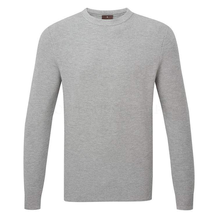 Oscar Jacobson Blackwell Knitted Crewneck Sweater Pewter Marl Ojtop0319