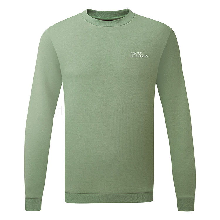 Oscar Jacobson Johnstone Tour Crewneck Sweater Watercress Ojtop0285 Wc