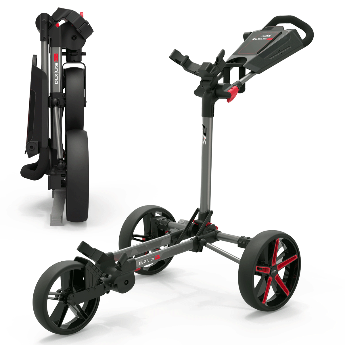 PowaKaddy 2026 Dlx Lite Ff Golf Push Cart Gun Metal
