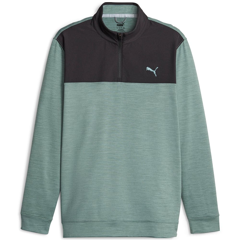 Puma Cloudspun Colour Block Zip Pullover Eucalyptus Heather