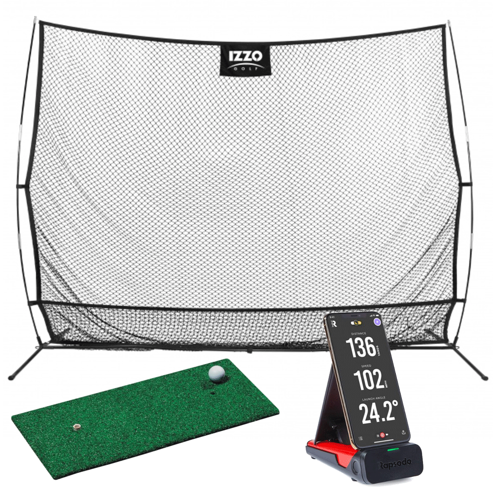 Rapsodo MOBILE GOLF LAUNCH MONITOR - NET & MAT HOME GOLF SIMULATOR BUNDLE