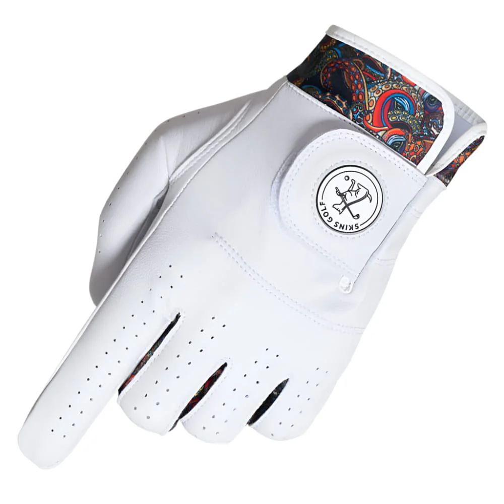 Skins Golf Skins Leather Glove - King Octopus /Multi / Right Handed Golfer / M