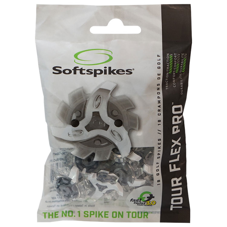 Softspikes Tour Flex Pro Fast Twist 3.0 Golf Spikes Clear/ (18 Pack)