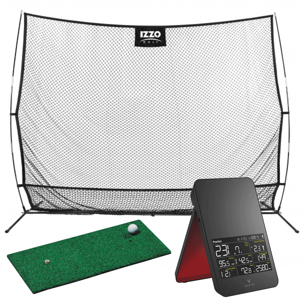 SWING CADDIE SC4 GOLF LAUNCH MONITOR - NET & MAT HOME GOLF SIMULATOR BUNDLE
