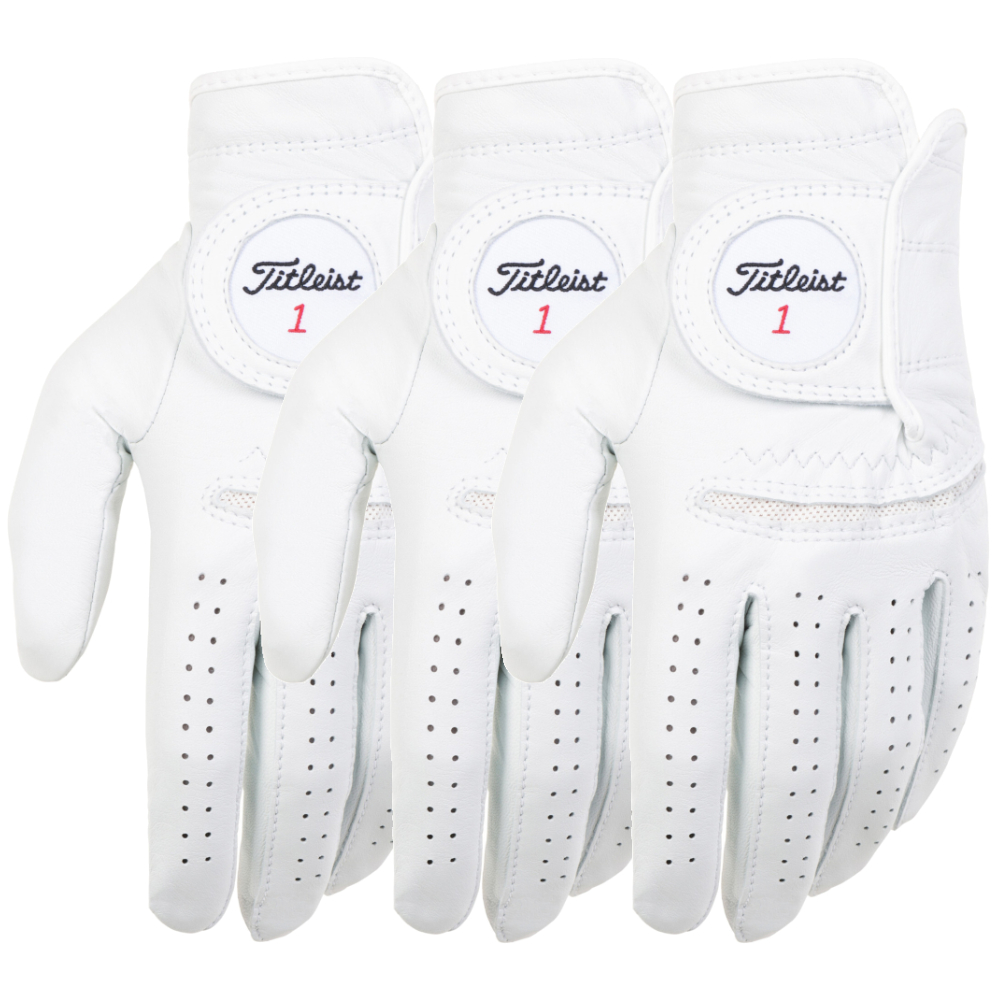 Titleist PERMASOFT LEATHER GOLF GLOVE - 3 PACK