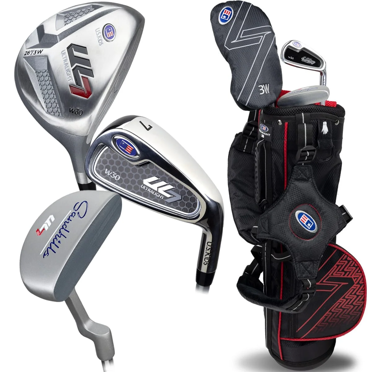 U.S. Kids Golf U.S Junior Ultralight 7 39 4-Piece Package Set (Ages 4-5) / Left Hand / 39-42"