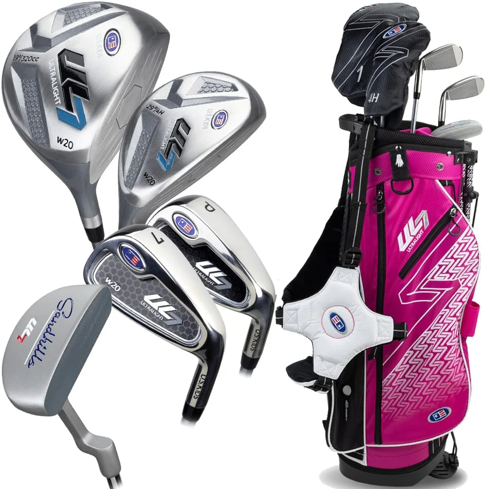 U.S. Kids Golf U.S Junior Ultralight 7 51 6-Piece Stand Bag Package Set - - (51-54" Golfer Height) / Left Hand / 51" - 54"
