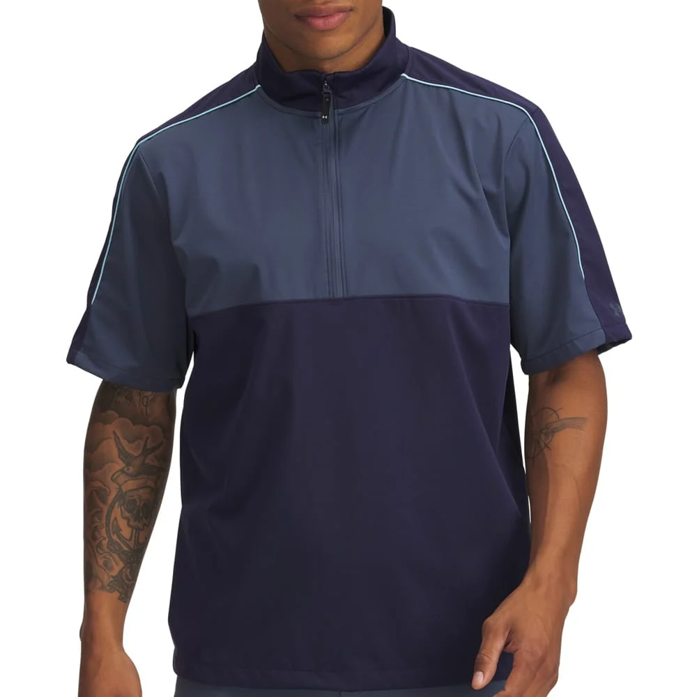 Under Armour Drive Wind Short Sleeve Zip Midnight Downpour