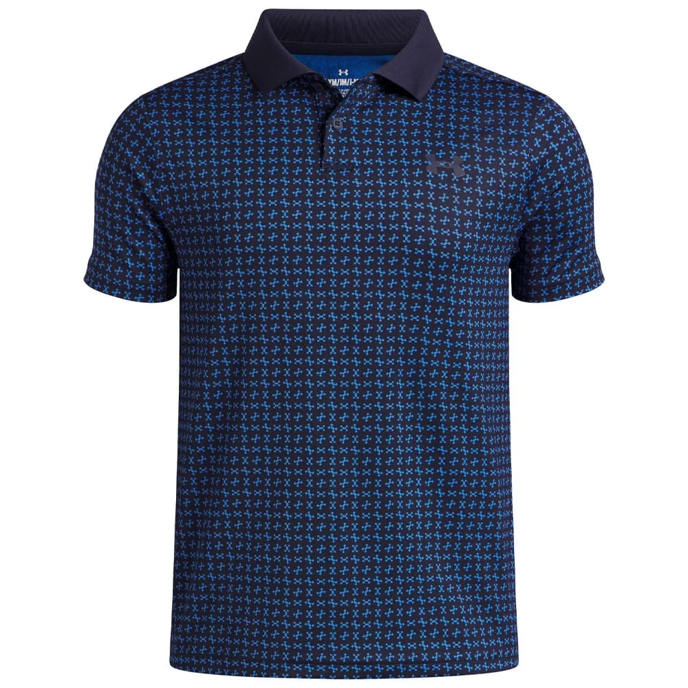 Under Armour Matchplay Printed Polo Midnight Atlantis Ys Junior