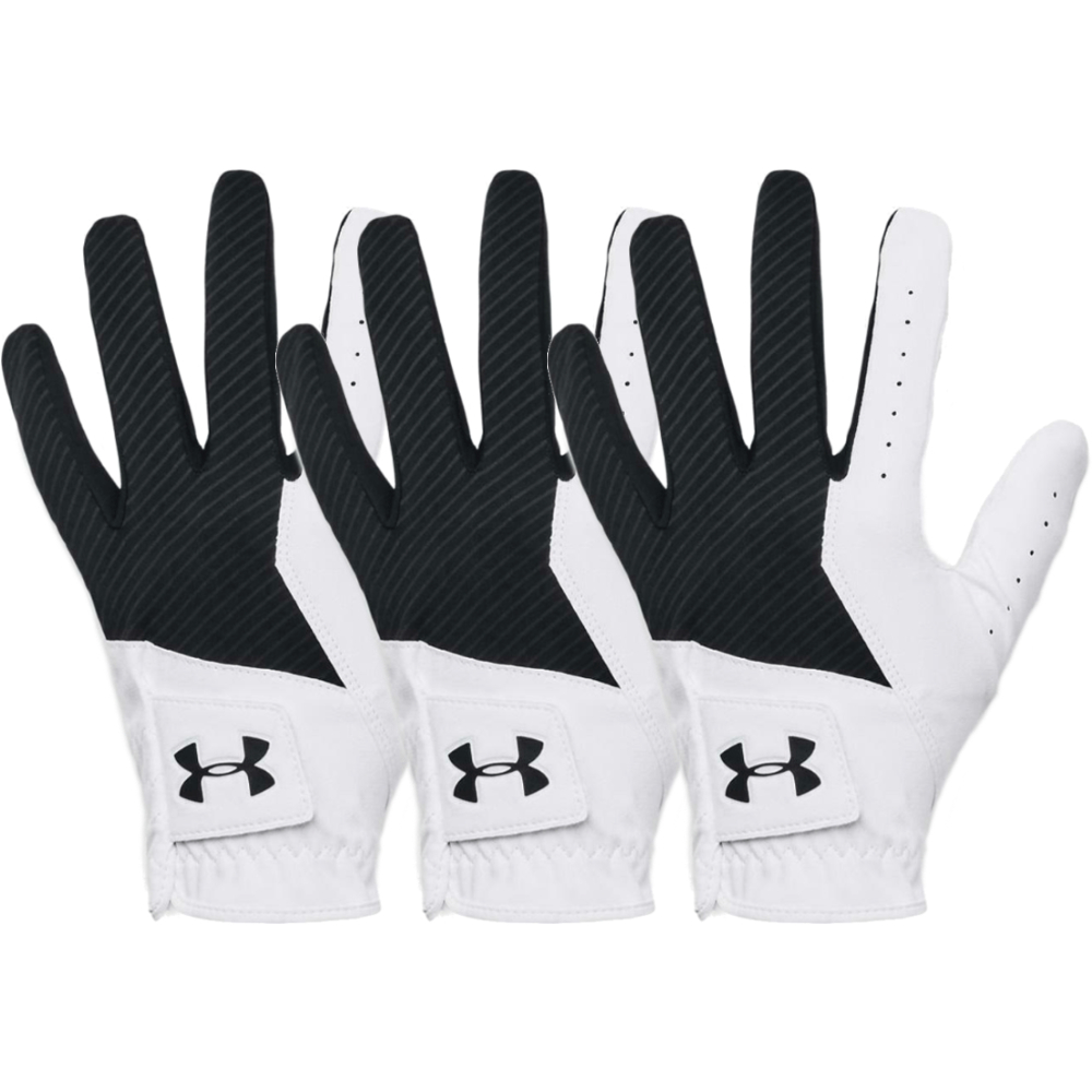 UNDER ARMOUR MEDAL ALL WEATHER GOLF GLOVE - / - 3 PACK